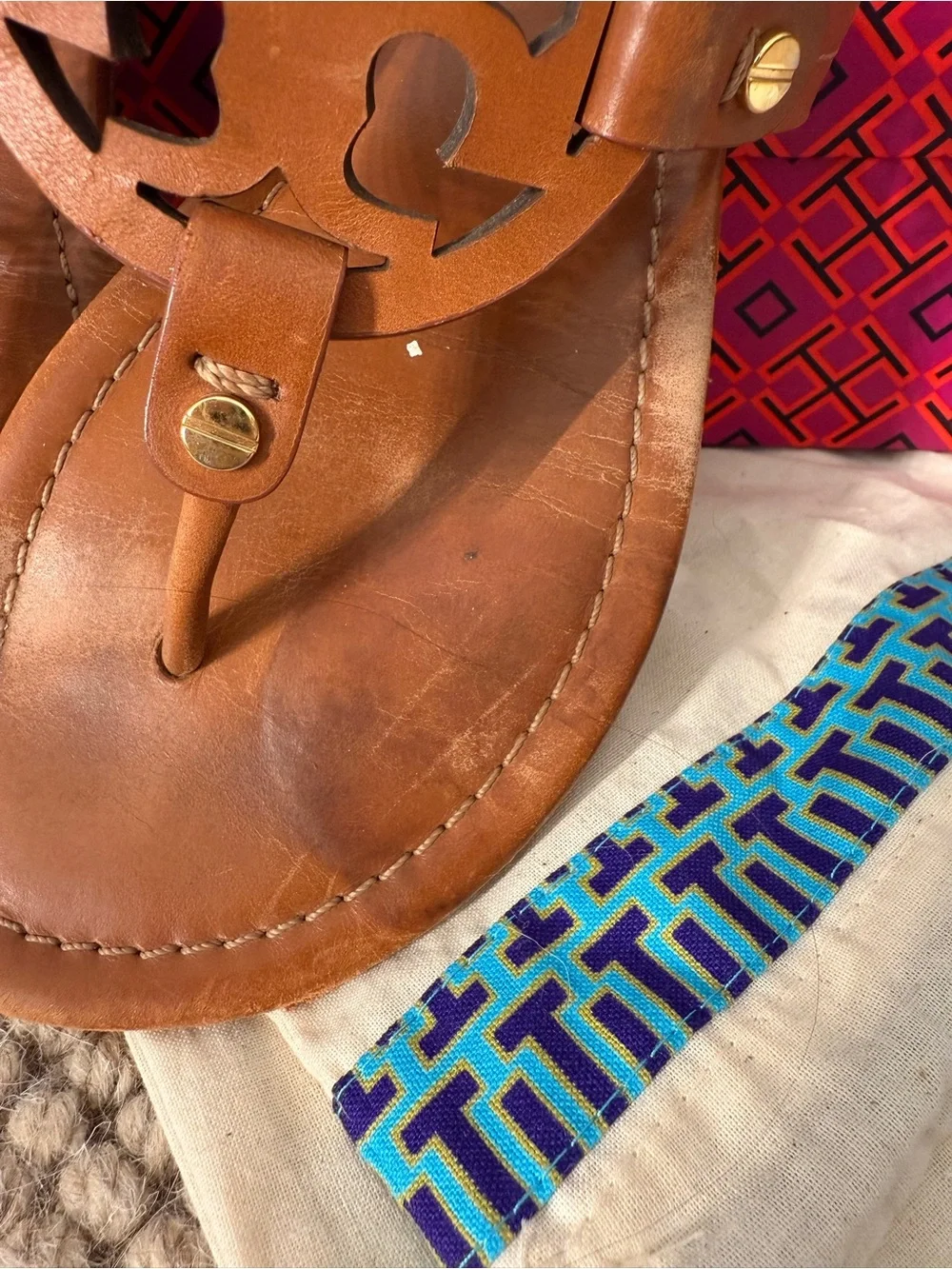 Tory Burch Miller Leather Thong Sandals